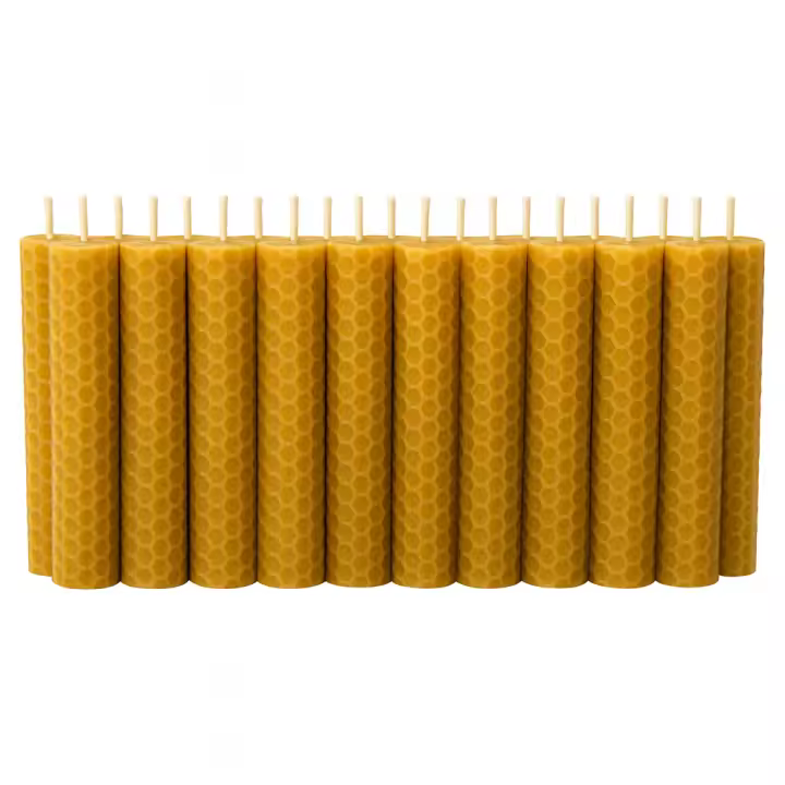 Vadeincienso Lote de 36 velas de cera  de abeja  2 x 10 cm sin parafinas y cera nacional de apicultores españoles - 1
