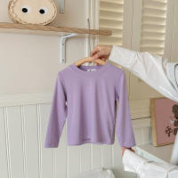 Camiseta De Algodón Para Niños Y Niñas Con Manga Larga En 9 Colores Estilo Casual Solido Base Coat Ropa De Ocio Unisex - details 16