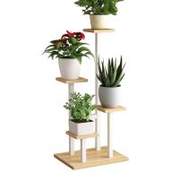 Estantes de Metal + MADERA para plantas, soporte para macetas, Soporte múltiple para macetas, organizador de exhibición para interiores y exteriores, estante para macetas, jardín y balcón 4 Platos - details 6
