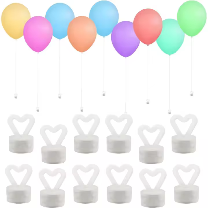 12 Poids Pour Ballon Helium Poids Pour Ballons Poids Ballon Helium Poids pour Ballons réutilisables pour décoration fête Mariage Anniversaire Noël - 1