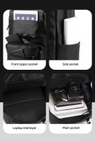 Mochila De Negocios Grande Capacidad Con Portátil Para Hombres Impermeable Multifuncional Computadora Viaje Diario Estudiantes - details 4