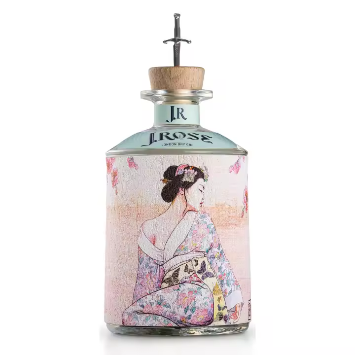J.Rose London Dry Gin (JR08) 70cl, 43% vol alc – Exclusiva Ginebra Italiana con diseños de Milo Manara - 1