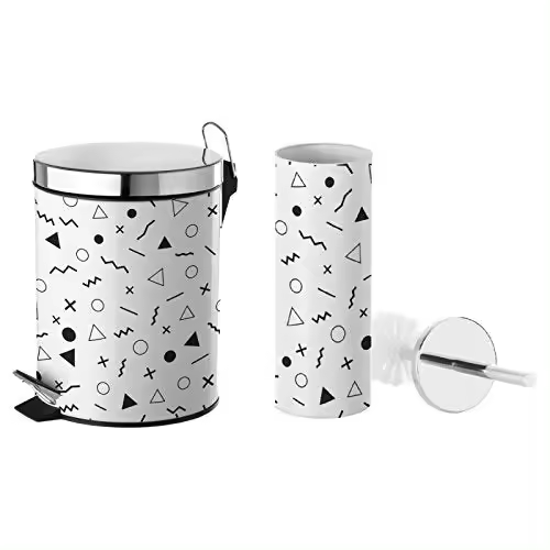 Conjunto Papelera 3 litros y escobillero diseño Original Memphis-DAMDAM GO - 1