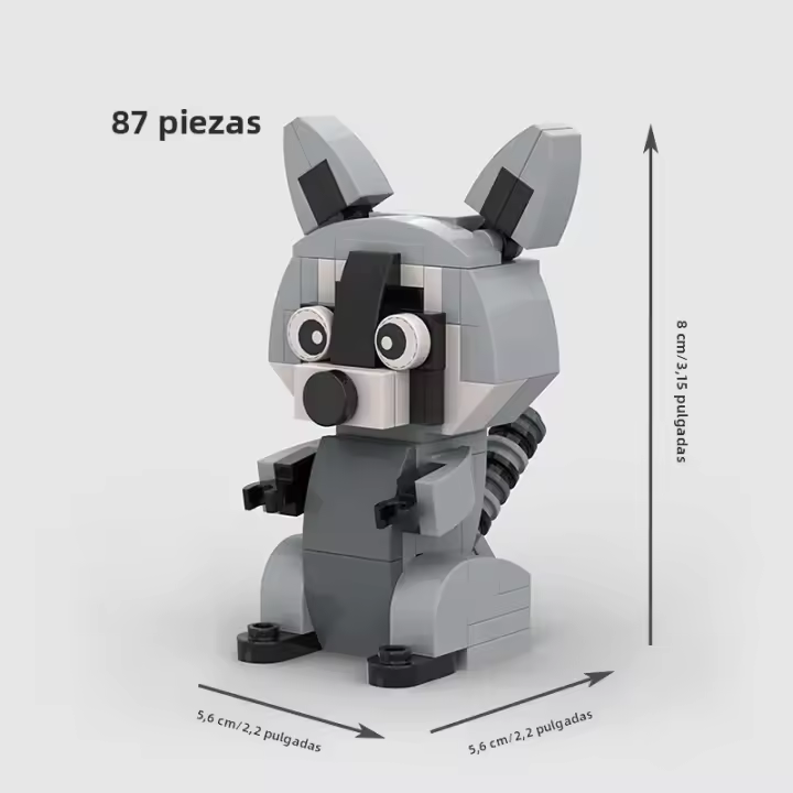 Bloques De Construcción Pequeños Y Creativos En Forma De Zorro MOC Anime Educativo Modelo Araiguma Juguete Para Niños Regalo De Navidad - 1