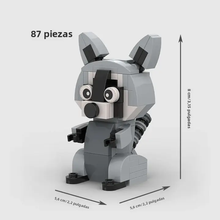Bloques De Construcción Pequeños Y Creativos En Forma De Zorro MOC Anime Educativo Modelo Araiguma Juguete Para Niños Regalo De Navidad - 1