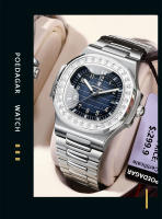 Reloj De Hombre POEDAGAR Lujo Cuadrado Impermeable Luminoso Con Fecha Reloj De Pulsera Casual De Acero Inoxidable Quartzo - details 12