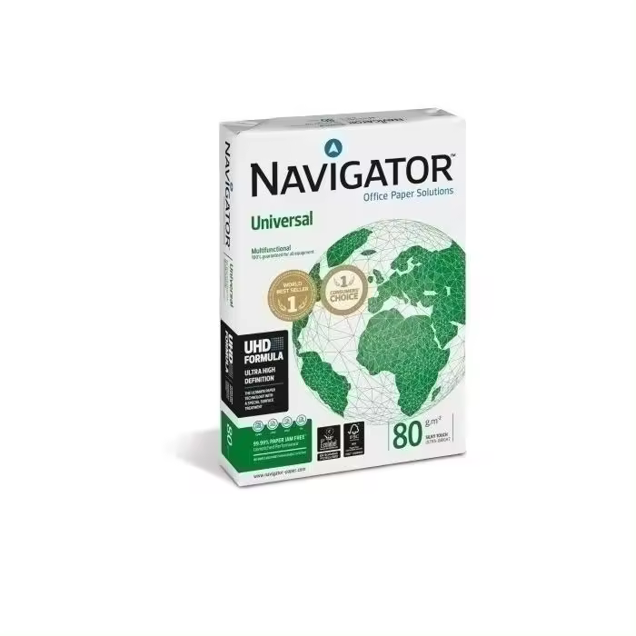 Paquete folios A4 500 hojas Navigator Universal folio - Papel multiusos para impresora y fotocopiadora tanto doméstica como de oficina - papel blanco de 80 gramos - 1