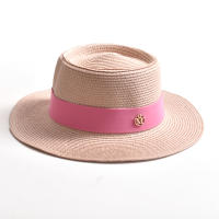 Sombrero De Paja Para Mujer Moda Verano Protección Solar Ribete Plano Cordón Estilo Casual Para Playa Y Viajes - details 11