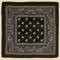 Bandana Hip Hop De Trenzado Con Estampado De Pauleta Negro Y Rojo 55x55cm Pañuelo Estilo Casual Para Mujeres Hombres Niños Y Niñas - details 3