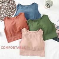 Sudadera Deportiva Para Mujer Sólida Yoga Top Con Almohadillas De Fitness Chaleco Activo Deporte Running Sportswear Transpirable Suave Y Cómoda - details 1