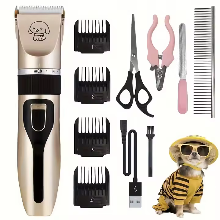 Set Profesional De Afeitadora Para Mascotas - Afeitadora Eléctrica Silenciosa Y Eficiente Para Perros Y Gatos - 1