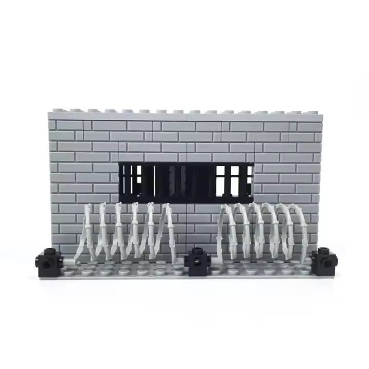 Bloques De Construcción DIY Con Alambre De Espinas Escena Militar Prisión Célula Pequeña Pieza Bloques De Plástico ABS Compatibles Con Lego Para Adultos - 1