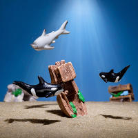 Miniatura De Ballena Delfín Y Tortuga Para Acuario DIY Juego De Escritorio De Paisaje Micro Mundo Submarino Animales Resina Decoración Para Hogar - details 1