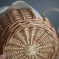 Cesta De Flores Hecha a Mano De Rotura Cesta De Almacenamiento De Paja Para Decoración De Boda Y Hogar Cesta De Novia Ecológica Y Rustica - details 7
