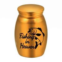 Caja De Memoria Para Mascotas Pequeñas Urnita De Acero Inoxidable Con Estampado De Pesca En El Cielo Para Perros Y Gatos Contenedor De Cenizas Con Tapa Fuerte - details 9