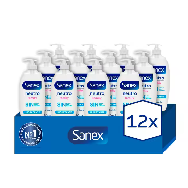 Gel de Ducha Sanex Neutro Family Pump 750ml. Pack 12 - 1
