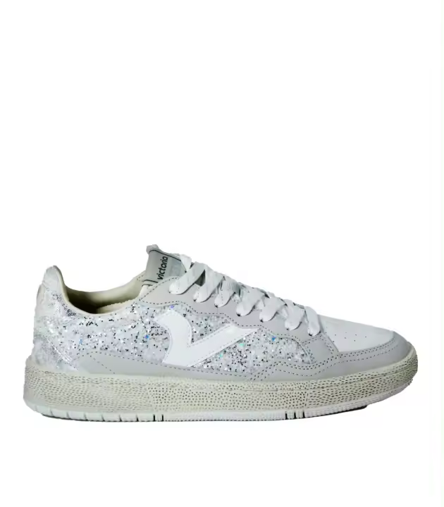 ZAPATILLAS VINTAGE DE MUJER VICTORIA SMASH-GLITTER PLATA 8806110 - 1