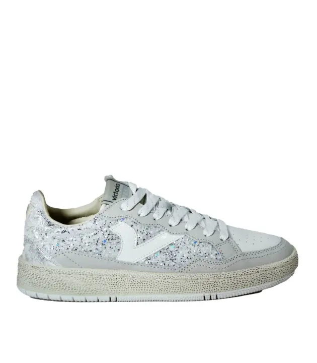 ZAPATILLAS VINTAGE DE MUJER VICTORIA SMASH-GLITTER PLATA 8806110 - 1