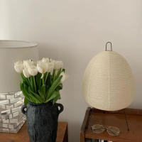 Lámpara De Piso LED Estilo Wabi Noguchi Isamu Japonés Con Papel De Arroz Luz Nordica Para Sala Y Dormitorio Zen Estudio Arte - details 9