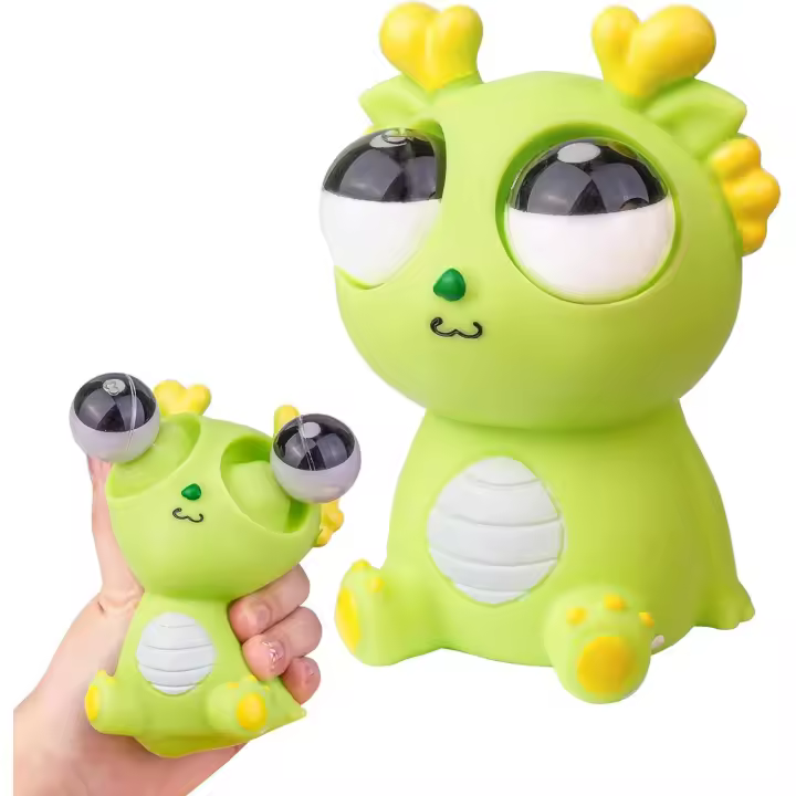 Juguete de Dragón con Ojos saltones, Jugué para aliviar el estrés, ideal para Navidad, cumpleaños, Fiestas, color verde - 1