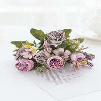 Bouquet De Flores Artificiales Peonía Y Budas De Té En Seda Para Boda Decoración Del Hogar Accesorio Para Interior Y Exterior - details 5