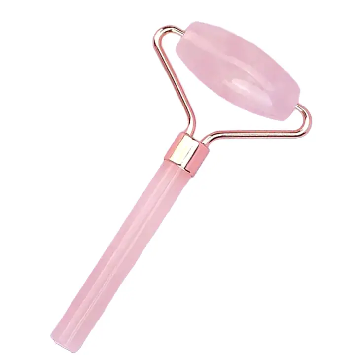 Rodillo Masajeador de Cuarzo Rosa. Alivia la tensión de la cara y aumenta la circulación. PumarShop Cinnia Natura - 1