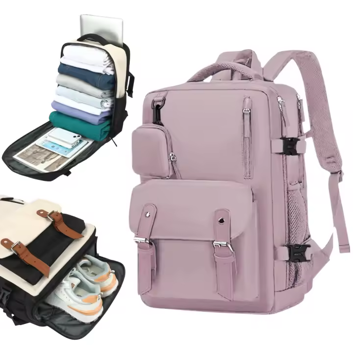 Mochila para Portátil con Conector USB integrado  Mochilas en 2 Colores con Agarre de Mano para Viaje  Múltiples Bolsillos (1288-001 2210 FLASH 1999 F6) - 1