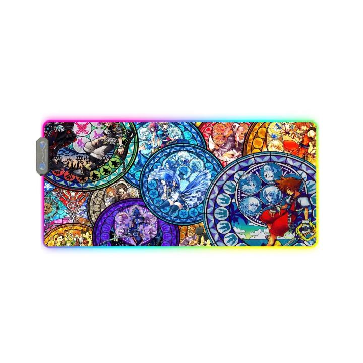 Alfombrilla De Ratón RGB K-Kingdom Hearts XXL Para Laptop Estilo Moderno Antideslizante Material De Goma Compatible Con Teclado Backlit