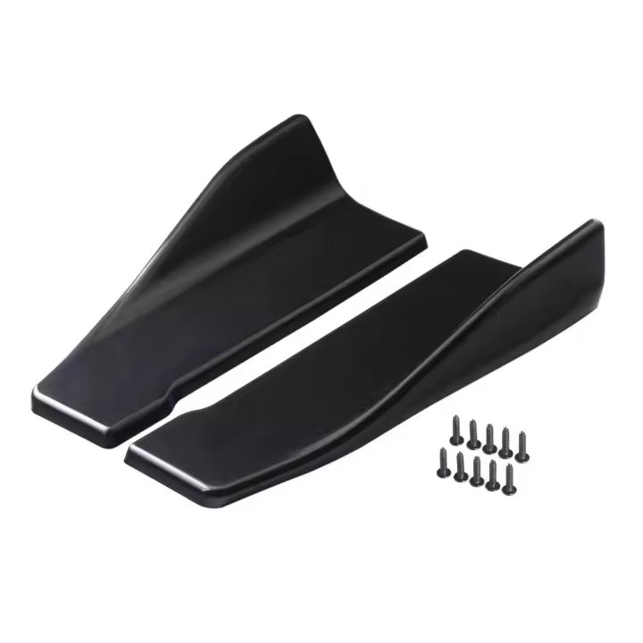 Spoiler De Coche Universal 35/48cm Fibra De Carbono Negro Brillante Protección De Borde Lateral De Parachoques Y Borde Delantero - 1