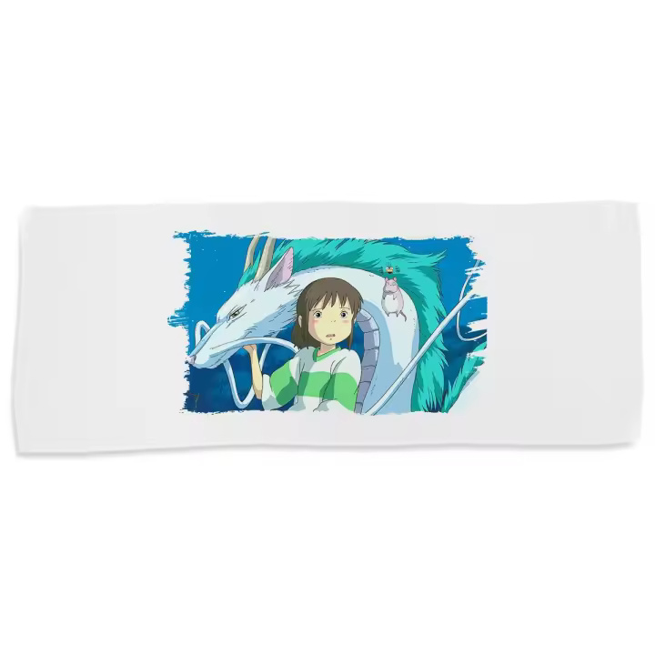 MERCHANDMANIA TOALLA MEDIANA GIMNASIO ABSORBENTE dragon pelicula el viaje de chihiro fantasia anime suave con bolsita - 1