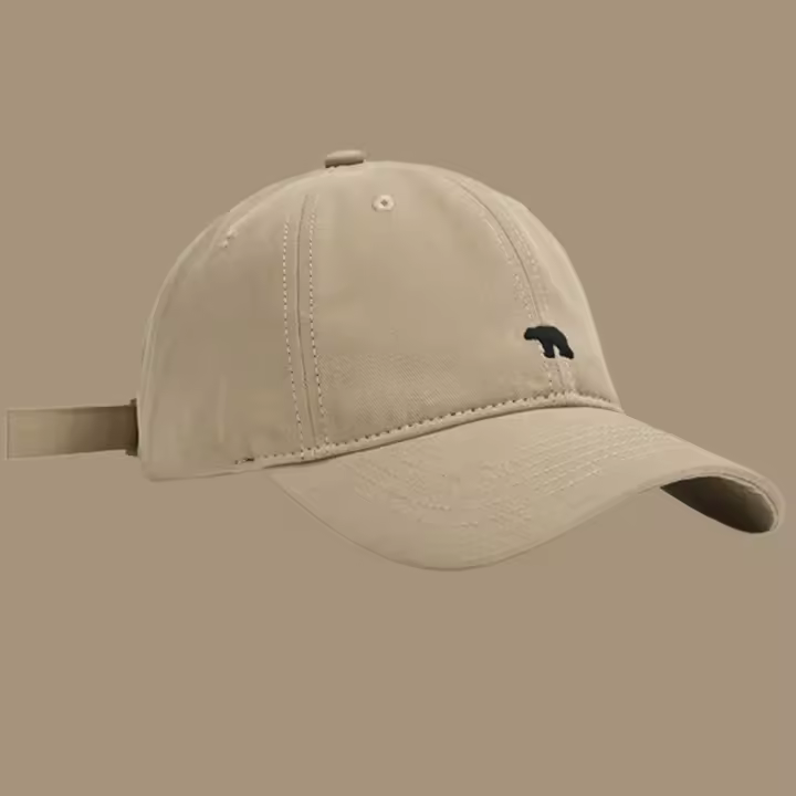 Gorro De Béisbol Bordado De Osito Polar Retro Para Mujeres Estilo Japonés Versátil Para Cabeza Grande Duckbill - 1