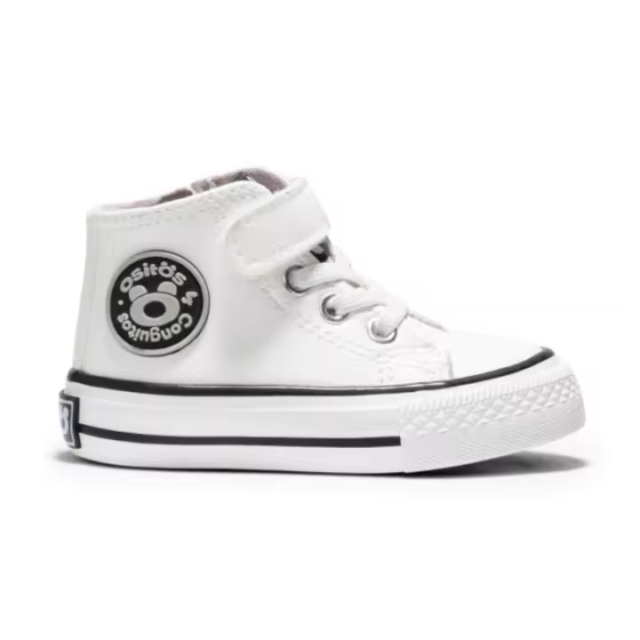 Zapatillas Altas de Bebé Tira Adherente Napa Blanco- Conguitos - 1