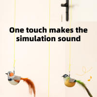 Juguete Interactivo Para Gatos HOOPET Simulación De Pájaro Con Plumas Y Peluche Accesorios Para Jugar Con Gatos Y Gatitos Juguetes De Tela Para Entretenimiento - details 0