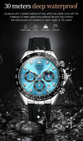 Reloj De Lujo Para Hombre OLEVS Cronógrafo Resistente Al Agua Luminoso Reloj Deportivo De Marca Top Con Fecha Y Fase De La Luna Material De Correa De Goma Y Caja De Acero Inoxidable - details 8