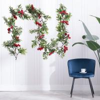 Guirnalda De Navidad Con Bayas Rojas Y Conos De Pino Adorno Decorativo Para Fiesta Bodas Y Estufa Regalo De Artesanía Artificial - details 6