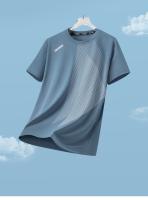 Camiseta De Hombre Verano Seda De Hielo Secado Rápido Cuello Redondo Manga Corta Estampado Rayado Casual Deportivo Para Running - details 16