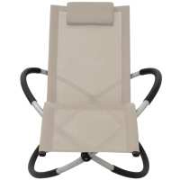 vidaXL Tumbona geométrica de jardín acero Negro y gris, Crema, Taupé Sillas de Exterior Ideal para jardín, playa, piscina, terraza Tumbona Piscina Tumbonas Playa Tumbonas Jardín Exterior - details 3