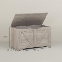 HOMCOM Baúl de Almacenaje para Dormitorio 100 L Banco de Almacenaje con Tapa Bisagra de Seguridad para Pasillo Salón 80x40x45 cm Gris - details 2
