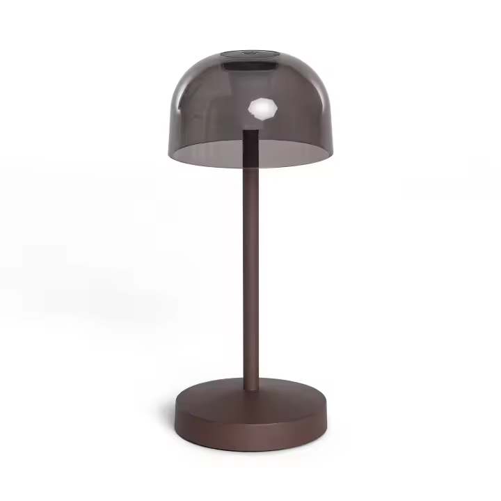 Ledkia Lámpara de Mesa LED Portátil para Exterior Metal con Batería Recargable Lendora Smoke Negro - 1