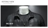 Chaqueta De Cuero PU Para Hombre Estilo Motociclista Streetwear Béisbol Outdoor Bomber Casual Para Otoño Windbreaker Masculino - details 12