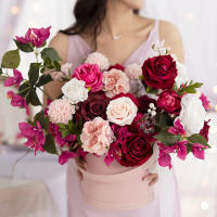 25pcs Flores Artificiales De Dalia Rosa Blush Con Tallos Para Boda DIY Centros De Mesa De Baile De Novia Decoración Del Hogar - details 6