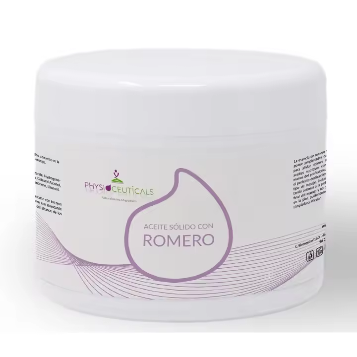 PHYSIOCEUTICALS Aceite Sólido con ROMERO para masajes. Aceite Corporal sin Manchas para Profesionales y Deportistas 500ML - 1