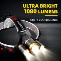 Linterna Frontal LED Recargable USB Con Batería 18650 4 Modos Impermeable Torcha De Trabajo Para Emergencias Y Pesca - details 1
