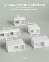 Mesas de Centro, Juego de 3 Mesas Auxiliares, Rectangulares Personalizables, Estilo Moderno, con Estante, para Sala de Estar, Estudio, Blanco Nieve - details 1