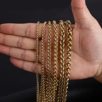 Collar De Acero Inoxidable HIYEE Con Diseño De Trigo Enredado En Oro Para Hombres Y Mujeres Cadena Clásica De Enlace Para Joyería Fitness Tracker - details 1