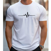 Camiseta De Verano Para Hombres 100% Algodón Estilo Casual Con Estampado Creativo Cuello Redondo Manga Corta Ajustada Top Deportiva - details 9
