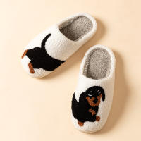 Zapatillas De Mujer De Dachshund Lindo Y Divertido Para Interior Cómodas Y Cálidas De Algodón Suave Con Plush Invierno Zapatos De Piso - details 3