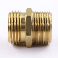 Adaptador De Cabeza Hexagonal De Latón Para Jardín 3/4" NPT a BSP Conector De Agua Para Riego Extensor De Tubería De Cobre - details 4