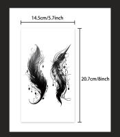 Tatuaje Temporal De Pluma Estilo Oscuro Impermeable Para Brazo Y Pierna Realista Duradero Para Hombres Y Mujeres - details 1