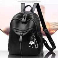 Mochila De Cuero PU Para Mujer Bolso Diario Multifuncional Pequeña Con Hombros Cruzados Y Cadena Decorativa Bolsa Escolar Regalo - details 5